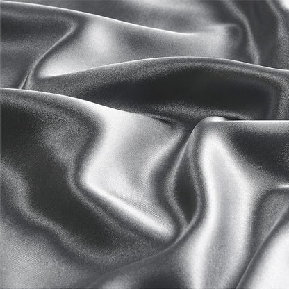 BEDELITE Satin Body Pillow Cover, Super Soft and Cooling Body Pillow Pillowcase for Hair and Skin, Breathable Silky Full Long Pillowcase Cover(20"x54", Dark Grey)