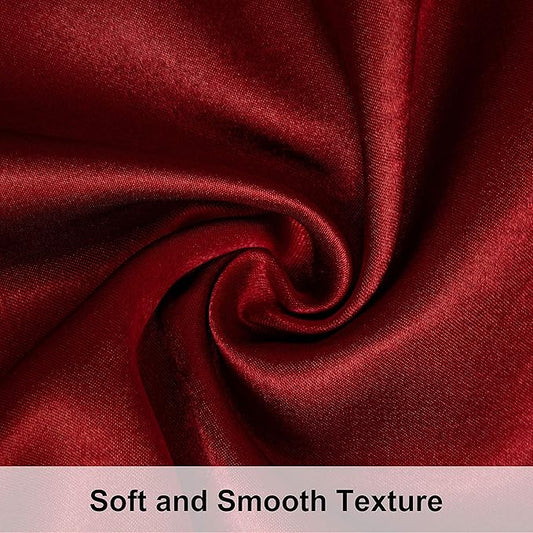 NTBAY 12 Pack Satin Standard Pillowcases for Hair and Skin, Luxurious and Silky Pillow Cases with Envelope Closure, 20 x 26 Inches, Wine Red