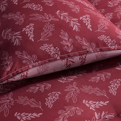 Nestl Twin/Twin XL Comforter Set - Mulberry Bed in a Bag Twin, 2 Pieces Reversible Bed Set, Soft Floral Bedding Set for College Dorm, All Season Botanical Comforters with Pillow Sham