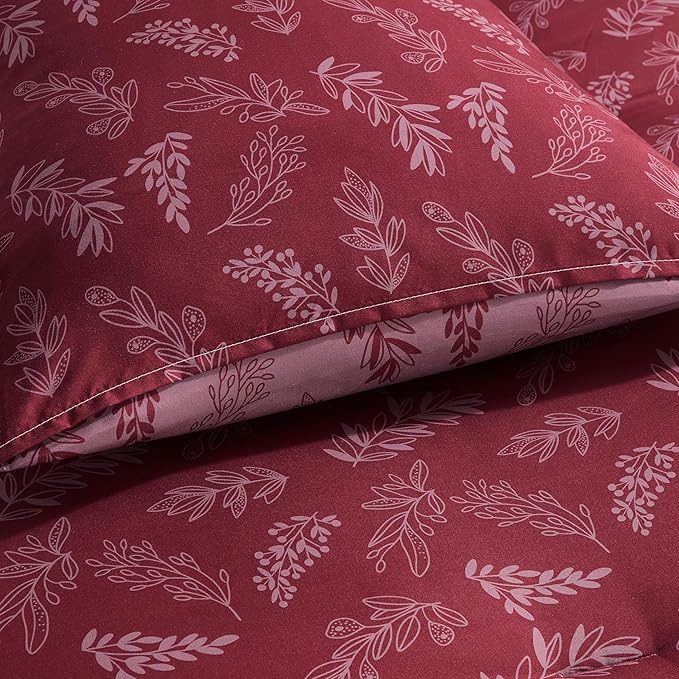 Nestl Full Size Comforter Sets - Mulberry Bed in a Bag Full Size, 3 Pieces Reversible Bed Set, Soft Floral Bedding Set, All Season Botanical Comforters with Pillow Shams