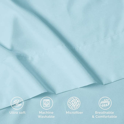 Luxury Flat Sheet on Amazon Elegant Comfort Wrinkle-Free 1500 Premier Hotel Quality 1-Piece Flat Sheet, California King Size, Aqua