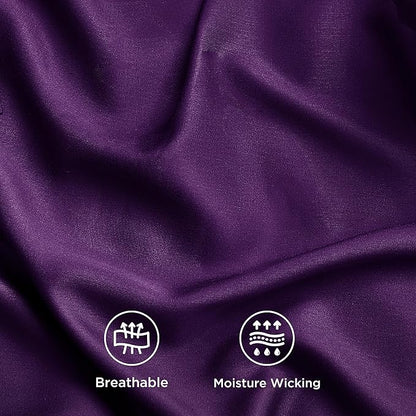 Bedsure California King Sheet Sets, Cooling Sheets for Hot Sleepers, Rayon Derived from Bamboo, PureWoven, Breathable & Soft, Deep Pocket Up to 16 Inches, Hotel Luxury Silky Bedding, Plum