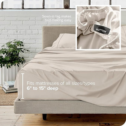 Bare Home Split King Sheet Set - 1800 Ultra-Soft Microfiber Bed Sheets - Double Brushed - Deep Pockets - Easy Fit - 5 Piece Set - Bedding Sheets & Pillowcases (Split King, Wheat)