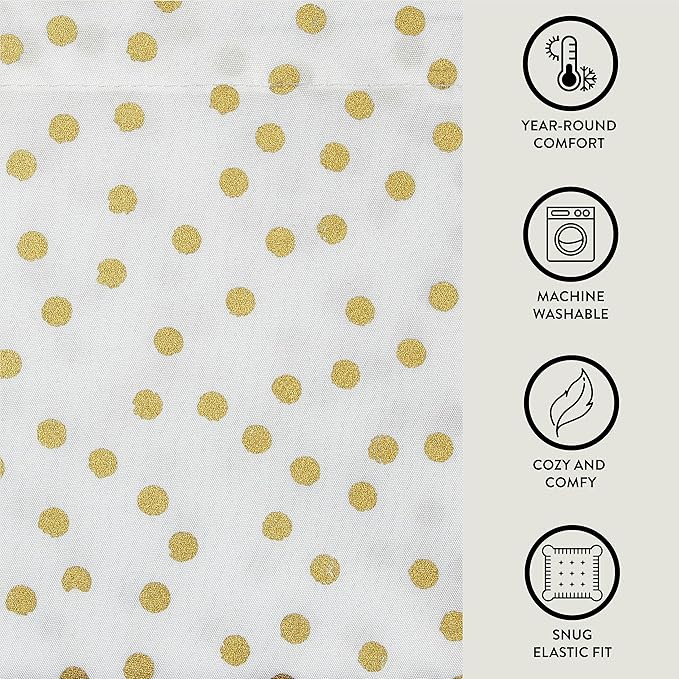Heritage Kids Full Sheet Set (4-Piece),Gold Dot Pattern, Soft & Durable Bedding for Kids, Cozy Microfiber Sheets with Fitted, Flat Sheet & 2 Pillowcases