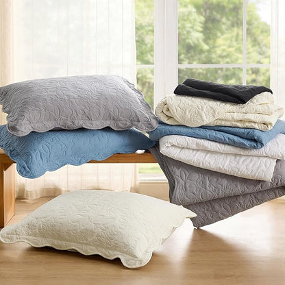 Bedsure Quilts Queen Size - Ultra Soft Pre-Washed Cloud-Like Bedding, All-Season Lightweight Comforter for Country Bedroom, Leaf Design Coverlet in Desert Sage, 90 x 96 Inches | Stitch-Free Quilting, Ultra Soft, Lightweight, Machine Washable, Pet-Friendly