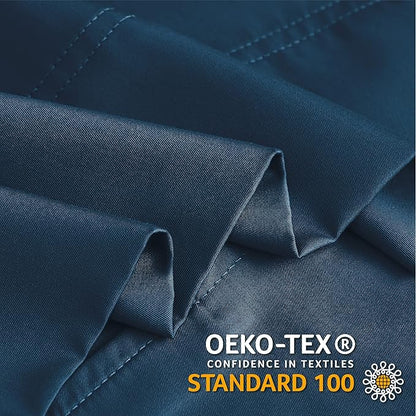 BEDELITE Pillow Cases Queen Size Set of 2, Rayon Derived from Bamboo, Cooling Pillow Cases for Hot Sleepers & Night Sweats, Breathable and Silky Soft Envelope Pillowcases(Navy Blue, 20"x30")