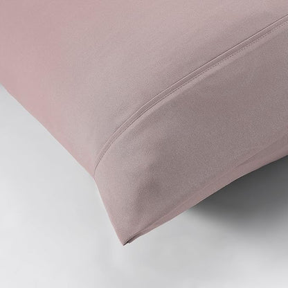 Modern Threads Soft Microfiber Solid Sheets - Luxurious Microfiber Bed Sheets - Includes Flat Sheet, Fitted Sheet with Deep Pockets, & Pillowcases Cameo Rose Full