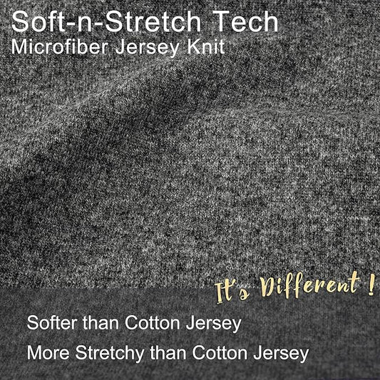 2-Pack Stretch Pillow Cases - Jersey Knit & Ultra Soft Envelope Closure Pillowcases T-Shirt Like Microfiber Blend - Suitable for Queen or Standard Size Set of 2, Hemp Gray