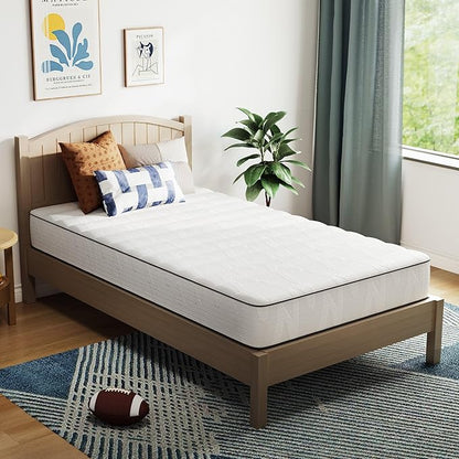 Novilla 6 Inch Twin Mattress in a Box, Hypoallergenic & Back Pain Relief, Hybrid Twin Mattresses with Smarts Coils, Fiberglass Free CertiPUR-US Certified Colchones No Box Spring Needed