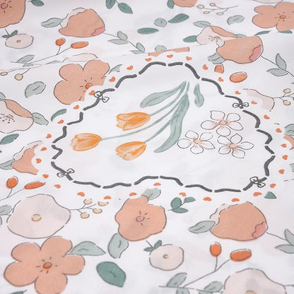 Luxurious Floral Printed Queen Size Sheet Set - 4 Piece Soft Microfiber Sheets and Pillowcases - Deep Pocket, Wrinkle-Free and Soft Bedding - Elegant Microfiber Bed Set