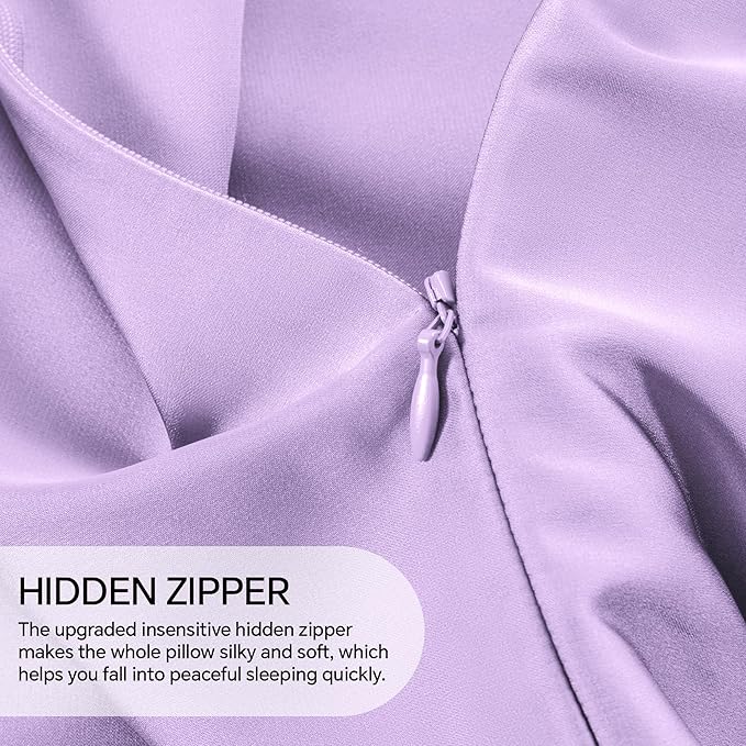 INFIIXSO Mulberry Silk Pillow Case King Size, Silk Pillowcase with Hidden Zipper 20"x36", Extraordinary Smooth and Soft Pillow Cases for Hair and Skin(Lavender, 1 Pack)