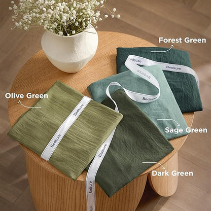 Bedsure Full Comforter Set, Forest Green Soft Prewashed Bedding for All Seasons, 3 Pieces GentleSoft™ Bed Set, 1 Lightweight Comforter (82"x86") and 2 Pillowcases (20"x26")
