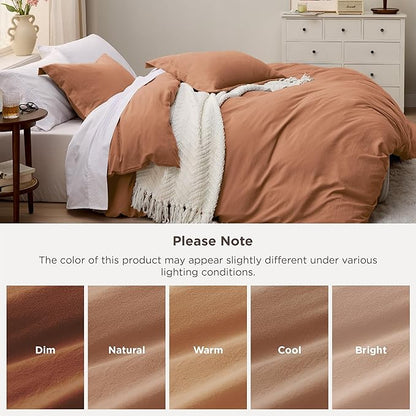 Bedsure Taupe California King Duvet Cover - Prewashed Cotton-Like Polyester Extra Soft Bedding Set, Includes 1 Cal King Duvet Cover 104x98 Inches with Zipper Closure & 2 Pillow Shams, No Comforter