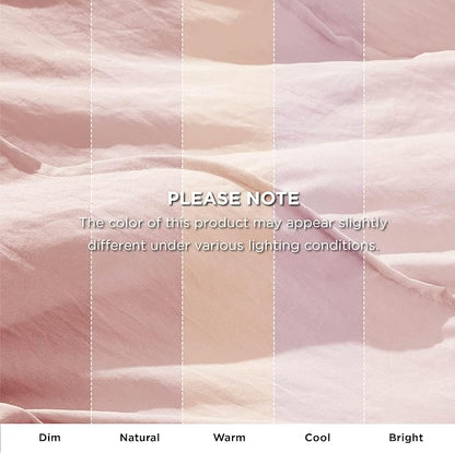 Bedsure Full Comforter Set - 4 Pieces Pinch Pleat Bed Set, Light Pink Boho Bedding for All Season, 1 Soft Comforter, 2 Pillowcases, 1 Decorative Pillow