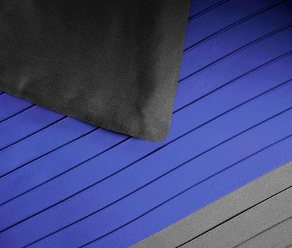 Chezmoi Collection Loft 8-Piece King Comforter Set, Gray/Blue/Black Luxury Striped Bedding for All Season
