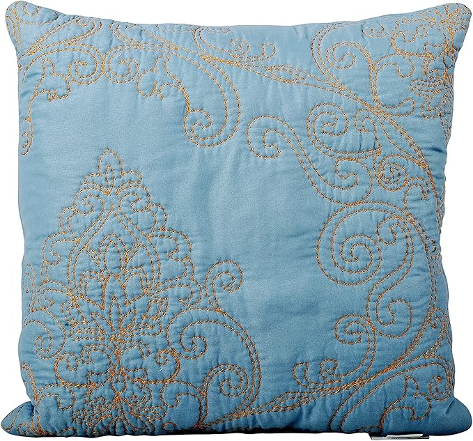 Home Soft Things Damask 4 Piece Bedspread Set, Scalloped Edge Reversible Coverlet Comforter Prewashed Bedding Set, Matelasse Embossed Floral Solid Pattern,Forget Me Not Oversize Queen(110" x 120")