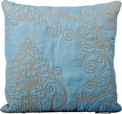 Home Soft Things Damask 4 Piece Bedspread Set, Scalloped Edge Reversible Coverlet Comforter Prewashed Bedding Set, Matelasse Embossed Floral Solid Pattern,Forget Me Not Oversize Queen(110" x 120")