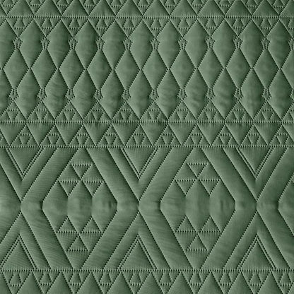 akkialla Full/Queen Size Quilt Bedding Set,Green Lightweight Microfiber Soft Bedspread,Modern Style Geoetric Pattern Coverlet Set for All Seasons,3 Piece(1 Quilt,2 Pillow Shams)