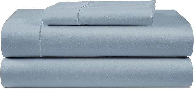 LANE LINEN Luxury Hotel Style 100% Egyptian Cotton Twin Sheets, Mercerized Cotton, Sily Finish, No Pill Fade Resistant Sustainably Produced Twin Bedding Sheets & Pillowcases - French Blue