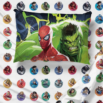 Jay Franco Kids Sheet Set with Fitted, Flat Sheets & Pillow Cover - Ultra-Soft Bedding with Pillowcase for Room Decor, Multi - Marvel Rivals, 3 Piece Twin