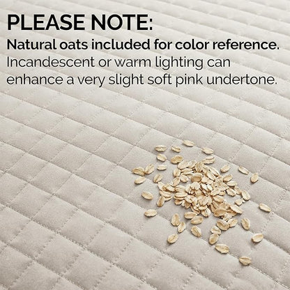 Southshore Fine Living, Inc. Twin Quilt Bedding Set, Microfiber Quilt Comforter, XL Twin Bedspread Coverlet, Pet Hair Resistant Bedding Set, Natural Beige Bedspread with Matching Pillow Sham, Bone