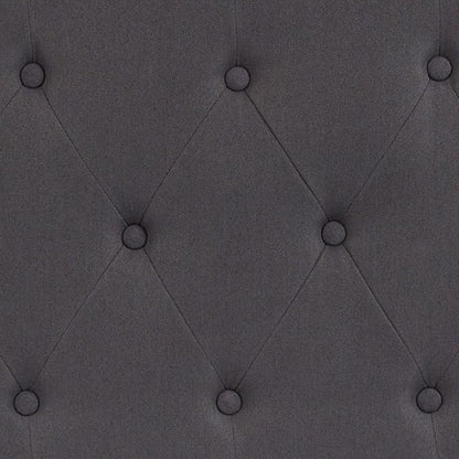 EMMA + OLIVER Tufted Upholstered King Size Headboard in Dark Gray Fabric