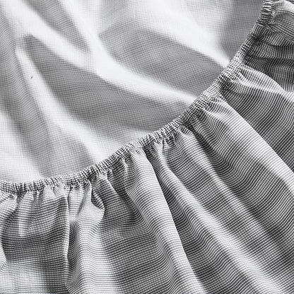 Nautica- King Sheet Set, Cotton Percale Bedding Set, Crisp & Cool, Lightweight & Breathable (Michael Plaid Grey, King)