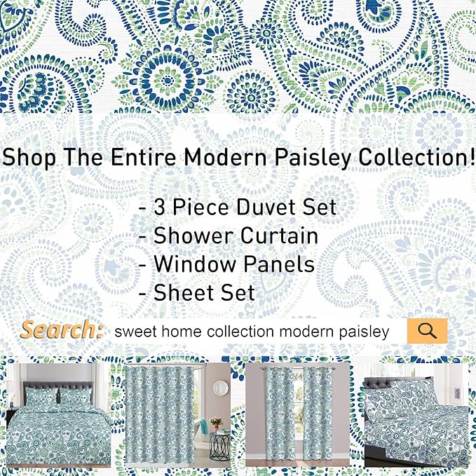 1500 Supreme Collection Extra Soft Modern Paisley Pattern Sheet Set, King - Luxury Bed Sheets Set with Deep Pocket Wrinkle Free Bedding, Trending Printed Pattern, King Size