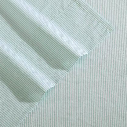 Nautica - Twin Size Sheet Set, Crisp & Tailored Cooling Sheets with a Smooth Cotton Percale Lightweight Feel - Bed Sheets with Matching Pillowcase & Fitted Sheet (Penny Pinstripe Green)