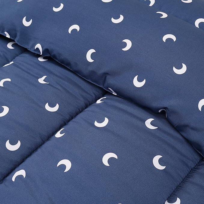 Utopia Bedding Moon Kids Comforter Set with 2 Pillow Shams, 3 Piece Soft Microfiber Twin Bed Comforter with Pillow Shams, Printed Kids Bedding for Boys and Girls, Lightweight, Breathable,Easy Care