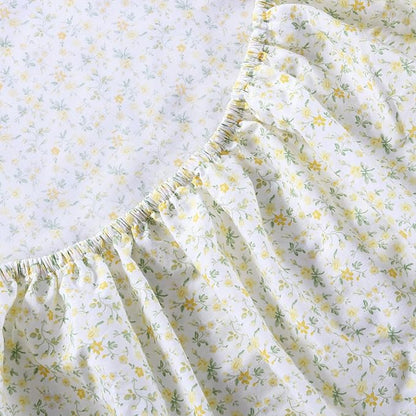Laura Ashley - Twin XL Sheets, Cotton Percale Bedding Set, Lightweight & Breathable Home Decor, Dorm Room Essentials (Evie Yellow, Twin XL)