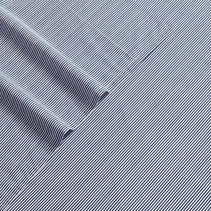 Nautica - King Size Sheet Set, Crisp & Tailored Cooling Sheets with a Smooth Cotton Percale Lightweight Feel - Bed Sheets with Matching Pillowcases & Fitted Sheet (Penny Pinstripe Navy)