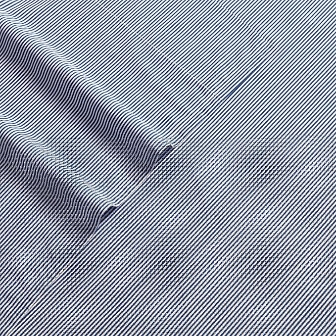Nautica - Queen Sheet Set, Lightweight & Breathable Cotton Percale Bedding Set with Matching Sham(s), Crisp & Cool Bedding Essentials, Oeko-Tex Certified (Penny Pinstripe Navy, Queen)