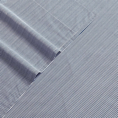 Nautica - Queen Sheet Set, Lightweight & Breathable Cotton Percale Bedding Set with Matching Sham(s), Crisp & Cool Bedding Essentials, Oeko-Tex Certified (Penny Pinstripe Navy, Queen)