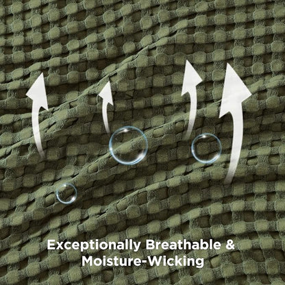 Bedsure Cooling Cotton Waffle Oversized King Blanket - Lightweight Breathable Rayon Derived from Bamboo for Hot Sleepers, Luxury Throws for Bed and Sofa, Olive Green, 120x96 Inches