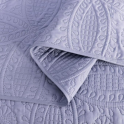 Chezmoi Collection Austin 3-Piece Oversized Bedspread Coverlet Set (Queen, Lavender) | Oversized, Lightweight, Fade Resistant