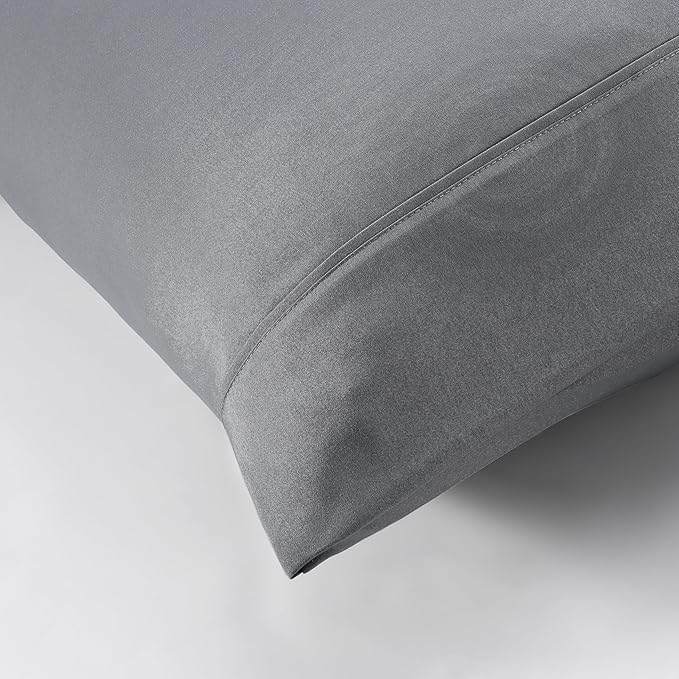 Modern Threads Soft Microfiber Solid Sheets - Luxurious Microfiber Bed Sheets - Includes Flat Sheet, Fitted Sheet with Deep Pockets, & Pillowcases Stone King