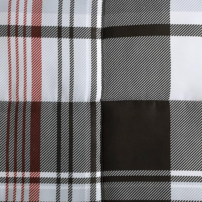 Eddie Bauer- Queen Comforter Set, Reversible Microsuede Bedding with Matching Sham(s), Casual Home Decor (Normandy Plaid Black, Queen)