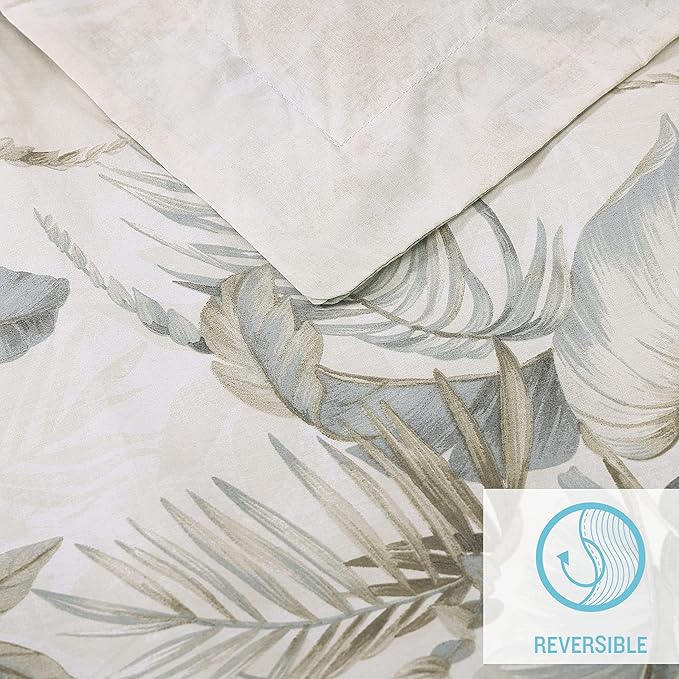 Tommy Bahama - Queen Comforter Set, Reversible Cotton Bedding with Matching Shams, Super Soft Bedding Set (Bakers Bluff Blue, Queen)