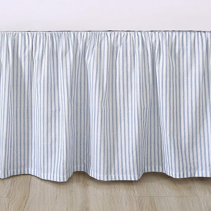 Laura Ashley Home - Cotton Ruffled Bedskirt, Lightweight Home Decor with Classic Style (Blue, King)