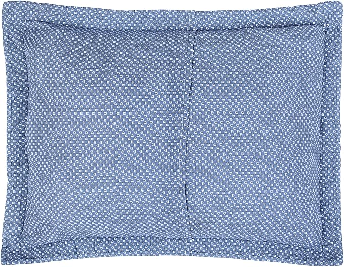 Laura Ashley - Twin Quilt Set, Soft & Reversible Cotton Floral Bedding with a Medium Weight Feel, 2 Piece Bed Set with Matching Pillowcases (Bedford Delft Blue)