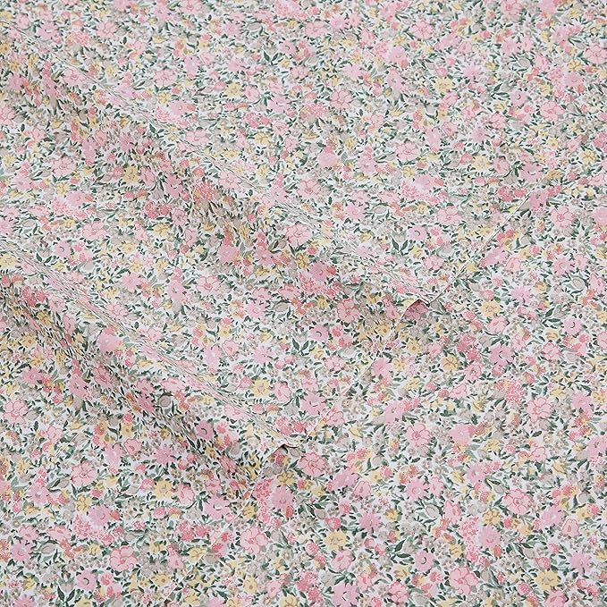 Laura Ashley - Twin XL Size Sheet Set, Crisp & Cool Sheets w/a Naturally Smooth Cotton Percale Feel, Deep Pocket, Bed Sheets with Matching Fitted Sheet & Pillowcase (Loveston Pink)