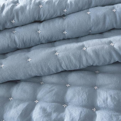WDCOZY California Oversized Cal King Size Quilt Bedding Sets with 2 Pillow Shams, Lightweight Soft Bedspread Coverlet Bed Cover for All Season, 3 Pieces, 116x106 inches, Blue
