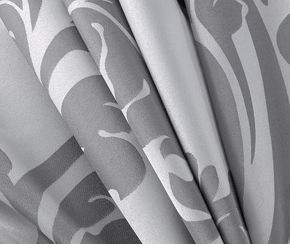 Chezmoi Collection 7-Piece Jacquard Floral Comforter Set (California King, Silver/Gray)