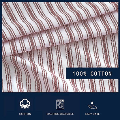 Nautica - King Sheets, Cotton Percale Bedding Set, Casual Home Decor (Coleridge Stripe Red, King)