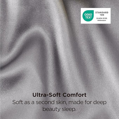 Bedsure Satin Pillowcases, Similar to Silk Pillowcase 2 Pack,Cooling Pillow Case for Sleeping Women with Envelope Closure, Gifts for Women Men, Dark Grey, Queen Size, 20x30 Inches, 2pcs