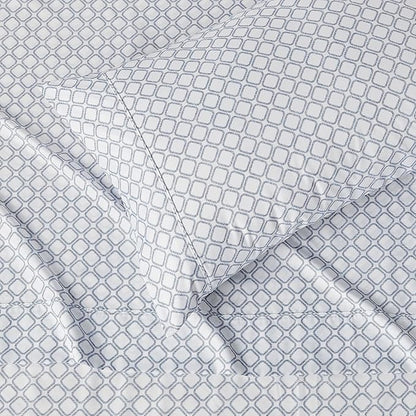 Amazon Basics Lightweight Microfiber 3-Piece Bed Sheet Set, Twin XL, Aqua, Printed