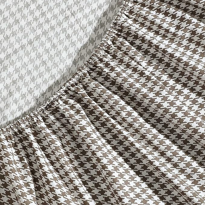 Eddie Bauer - Full Sheet Set, Crisp & Cooling Sheets w/a Naturally Smooth Cotton Percale Lightweight Feel - Matching Pillowcases & Deep Pocket Fitted Sheet (Harrison Brown)