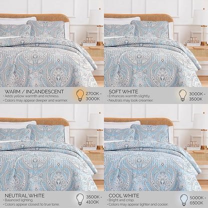Southshore Fine Living, Inc. Twin XL Comforter Quilt Set, Dorm Bedding Essentials, Stain Resistant, Machine Washable Paisley Boho Bed Spread, Twin XL Quilt Bedspread Set w/Pillow Sham, Paisley Aqua