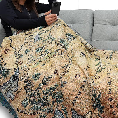 Northwest Lord Of The Rings - The Hobbit Woven Tapestry Throw Blanket, 48" x 60", Middle Earth